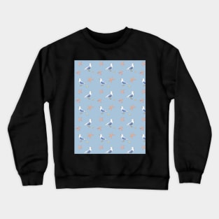 Nautical pattern with Seagull and Sea stars Crewneck Sweatshirt